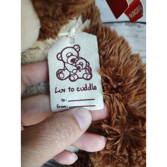 Aurora 7"inch Sitting Luv to Cuddle Brown Bear With Tags plush stuffed animal - Picture 3 of 9